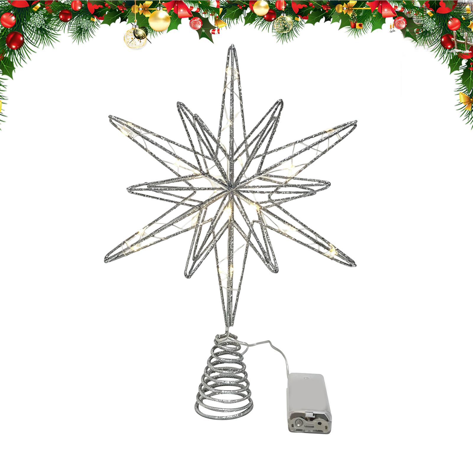 Home Decor Lighting Tree - ดาวประดับยอดต้นคริสต์มาสพร้อมไฟ ตกแต่งยอดต้นไม้สำหรับเทศกาลคริสต์มาส เหมาะสำหรับเจ้าของบ้าน ผู้เช่า และผู้อาศัยในบ้าน