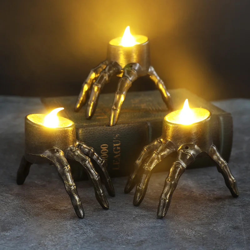 Orange Lighting Decor - ฮาโลวีน Break The Arm Skull เทียน