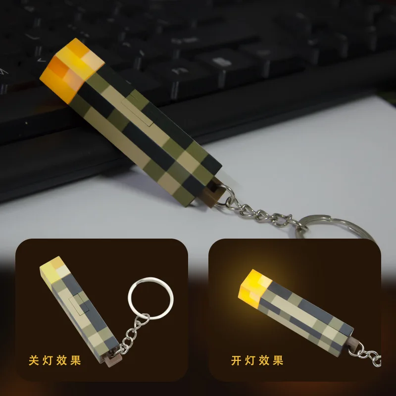 พวงกุญแจไฟฉาย Minecraft การ์ตู - Lighting Decor Minecraft บทวิจารณ์และราคา