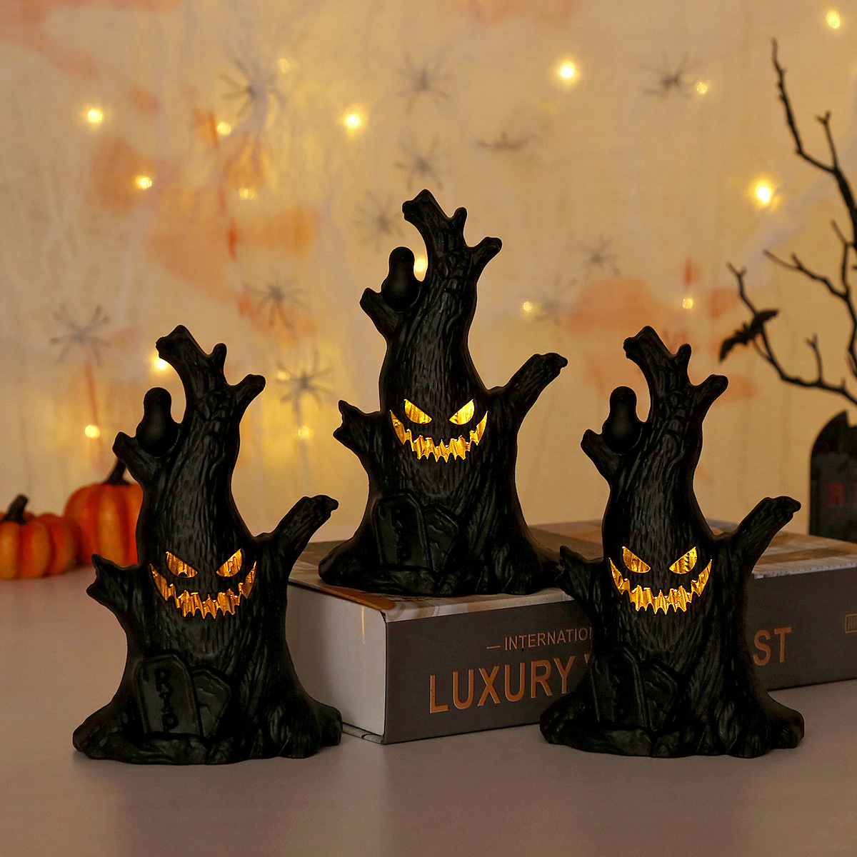 ไฟต้นไม้ LED รูปผีสำหรับฮาโลวี - Home Decor Lighting Tree บทวิจารณ์และราคา
