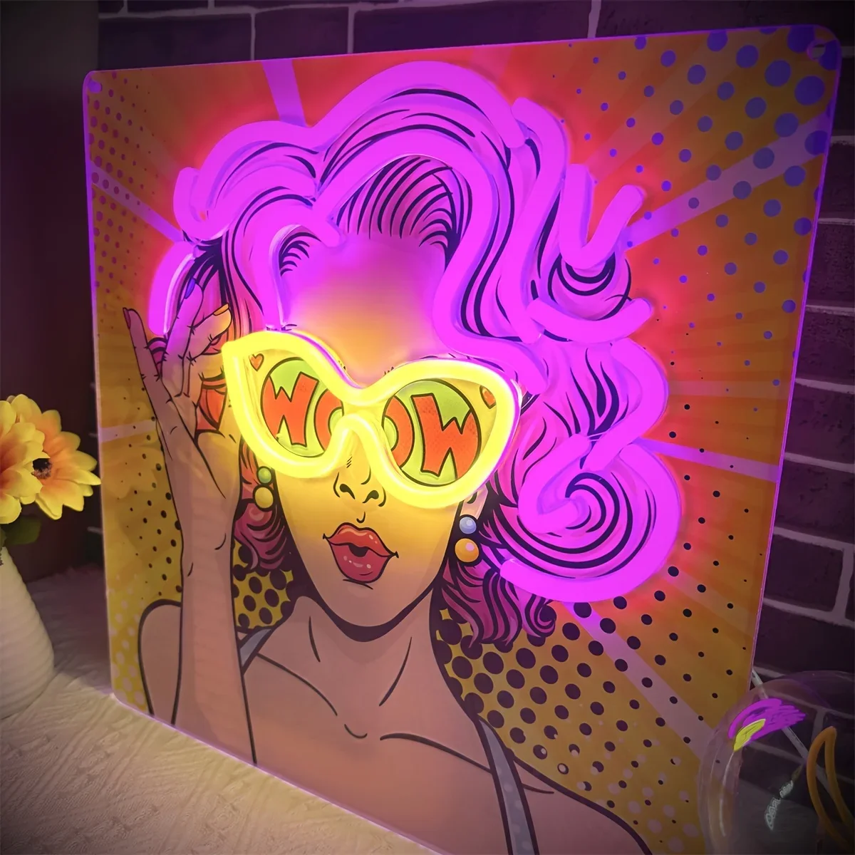 Wow Lady Pop Art LED Neon Sign - Outdoor Lighting Decor Wow บทวิจารณ์และราคา