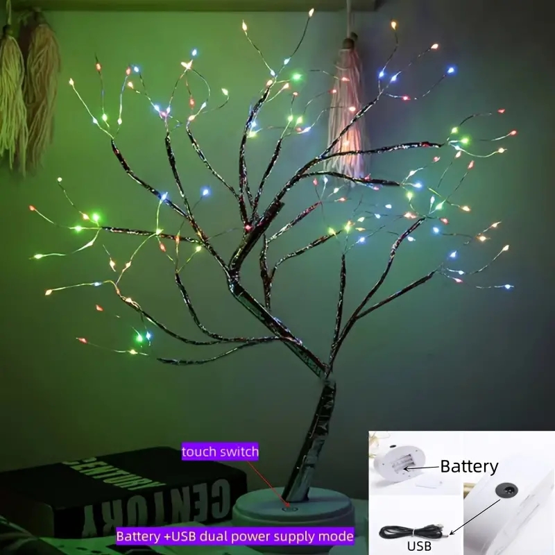 1PC สีสันบอนไซ 108 ไฟ LED ต้นไ - Home Decor Lighting Tree บทวิจารณ์และราคา