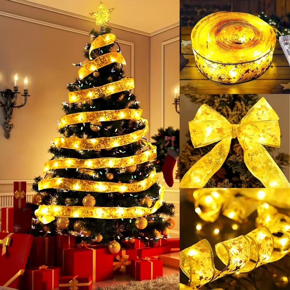 โบว์ตกแต่งคริสต์มาส 2-10 เมตร  - Home Decor Lighting Tree บทวิจารณ์และราคา