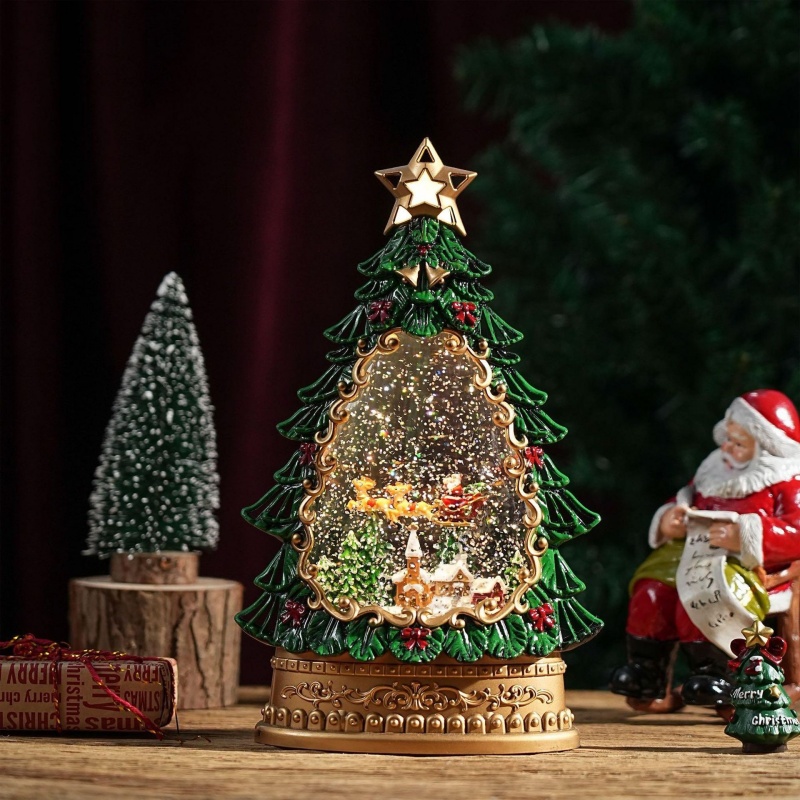 กล่องดนตรีลูกโลกหิมะ ตกแต่งต้น - Home Decor Lighting Tree บทวิจารณ์และราคา
