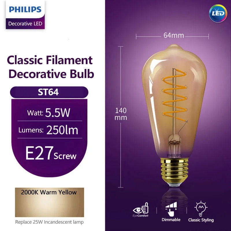 หลอดไฟ LED Philips รุ่น ST64 ค - Philips Bulb Led Classic บทวิจารณ์และราคา
